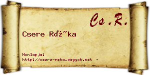Csere Réka névjegykártya